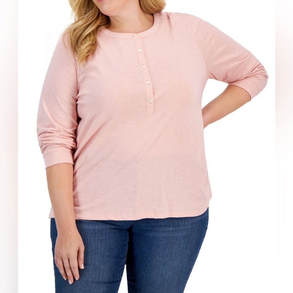 NWT! Style & Co. Long Sleeve Henley Top